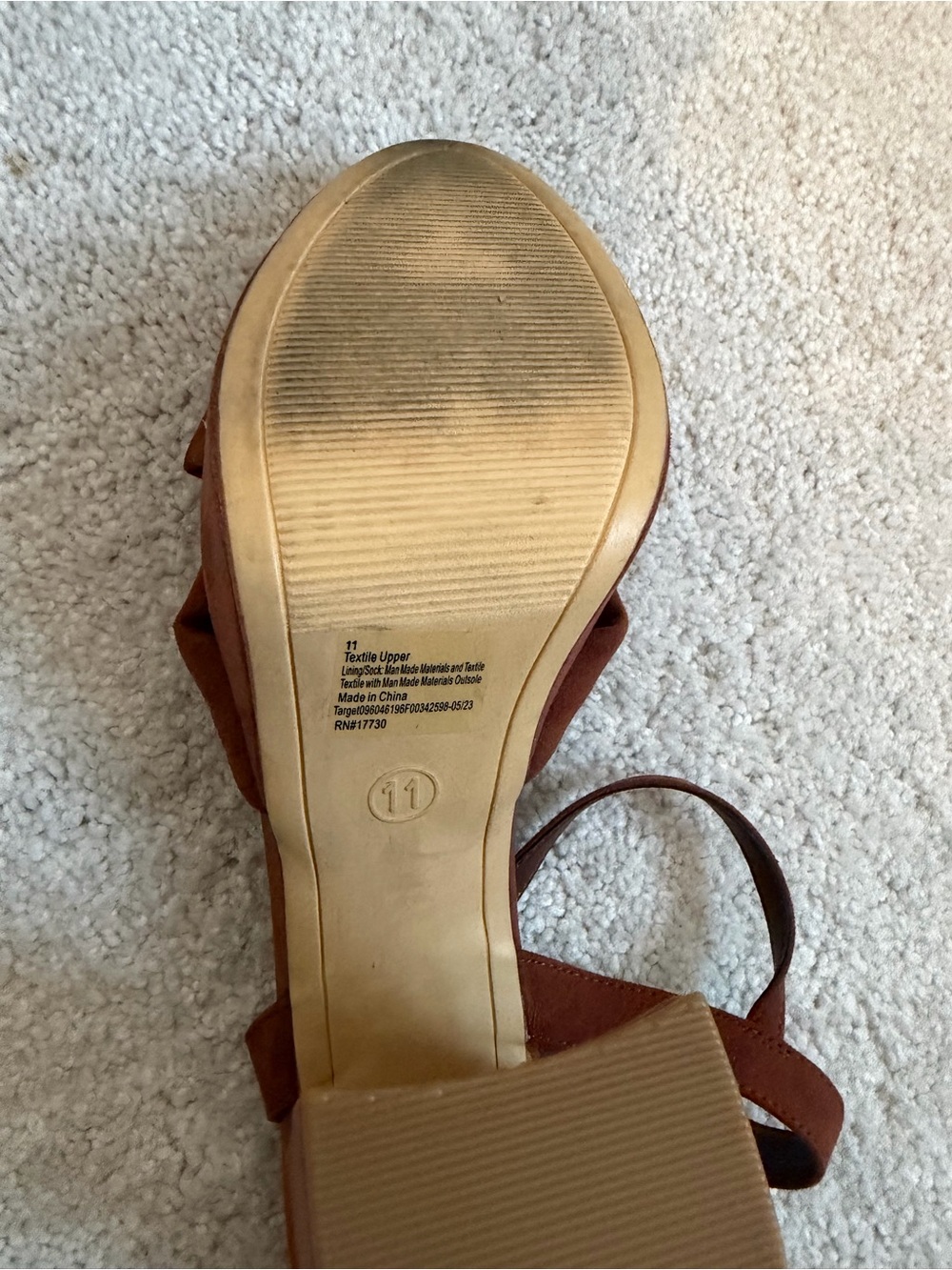 Brown Knotted Platform Block Heel Sandal - Women size 11 - Picture 10 of 15